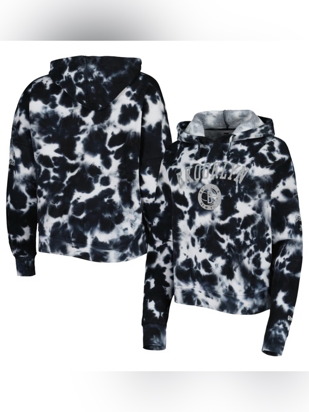 Brooklyn Nets New Era Women's Brushed Cotton Tie-Dye Pullover Hoodie NWT Size M